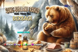 Seri Belajar Sikap Cergam Binatang Sang Beruang Rakus yang Tidak Tau Berbagi
